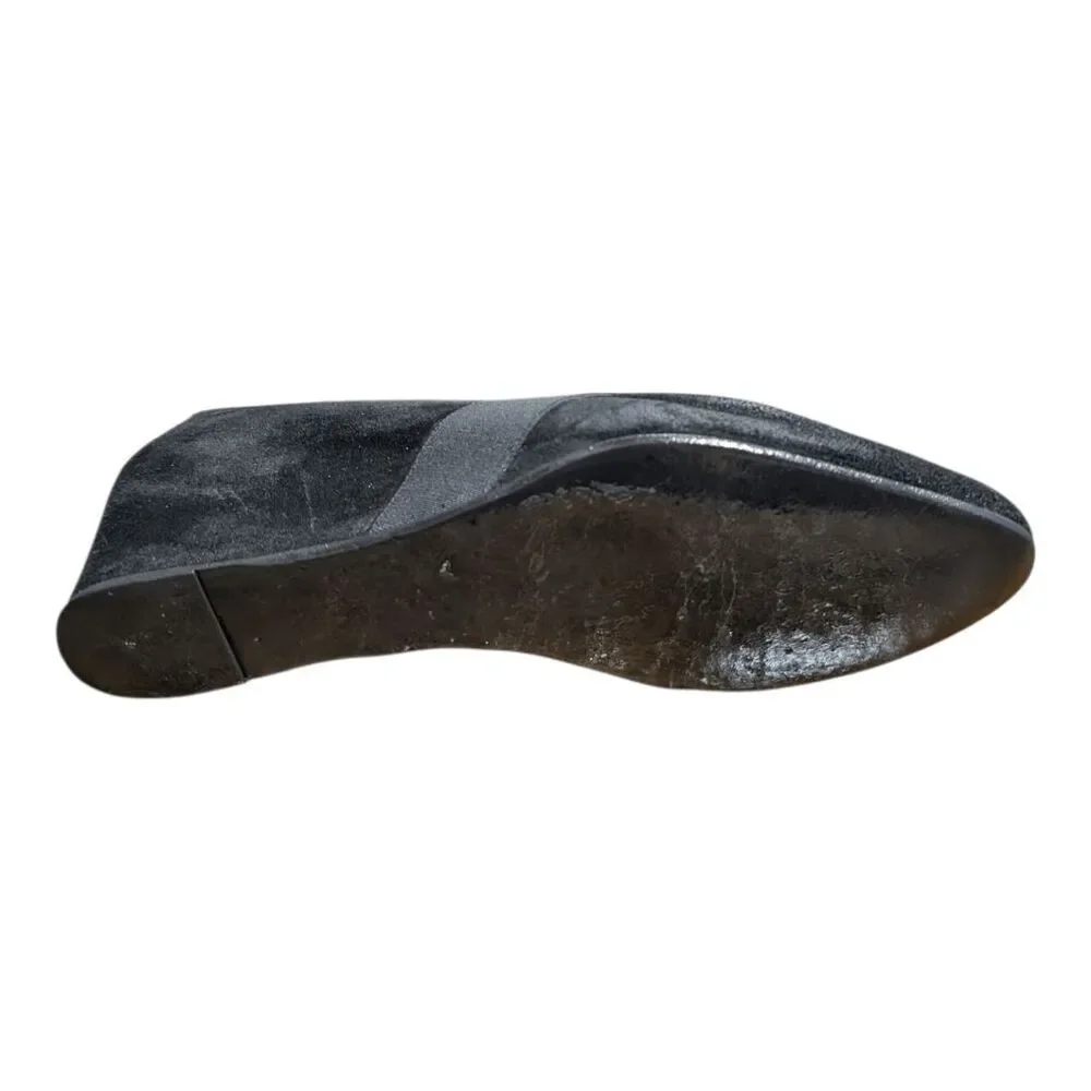 AQUATALIA Black Suede Wedges Size 8.5